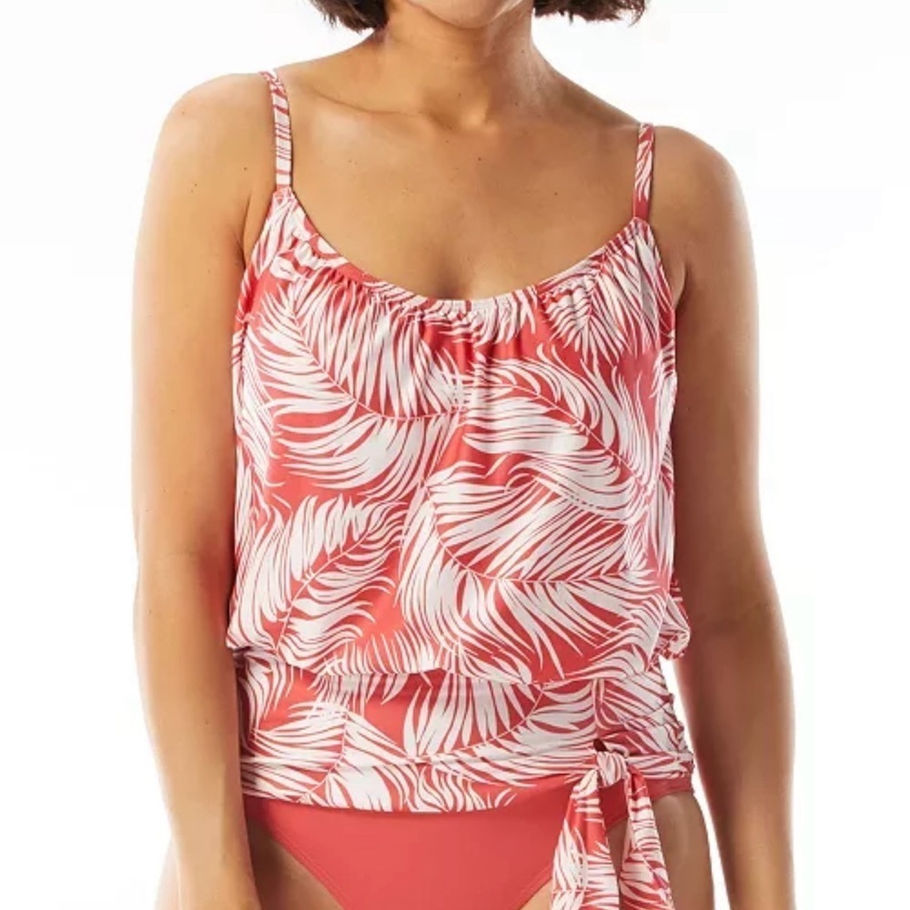NWT Coco Reef Women's Contours Clarity Bandeau Printed Tankini Top size 12